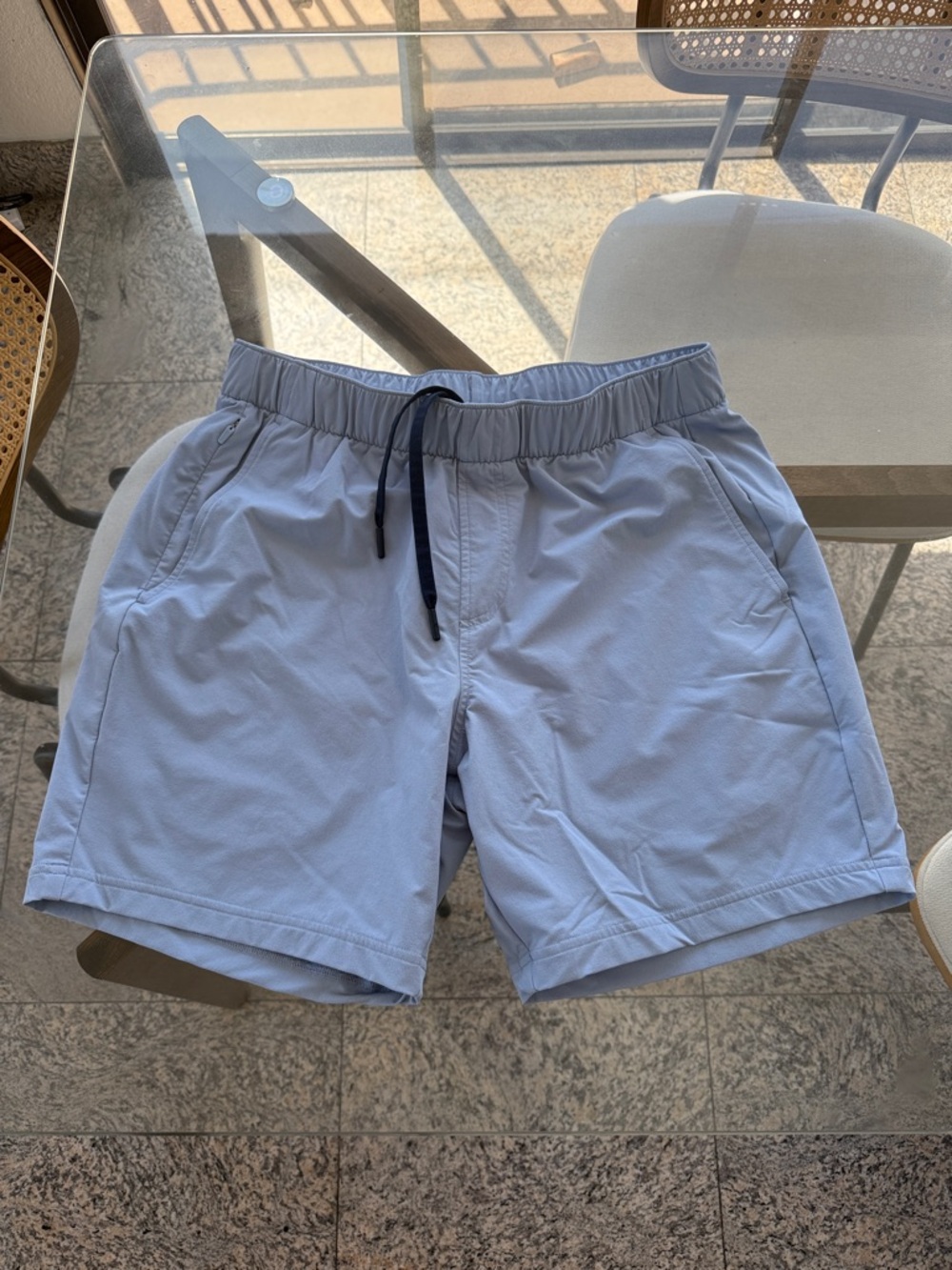 Rhoback Light Blue Elastic Waist Athletic Shorts